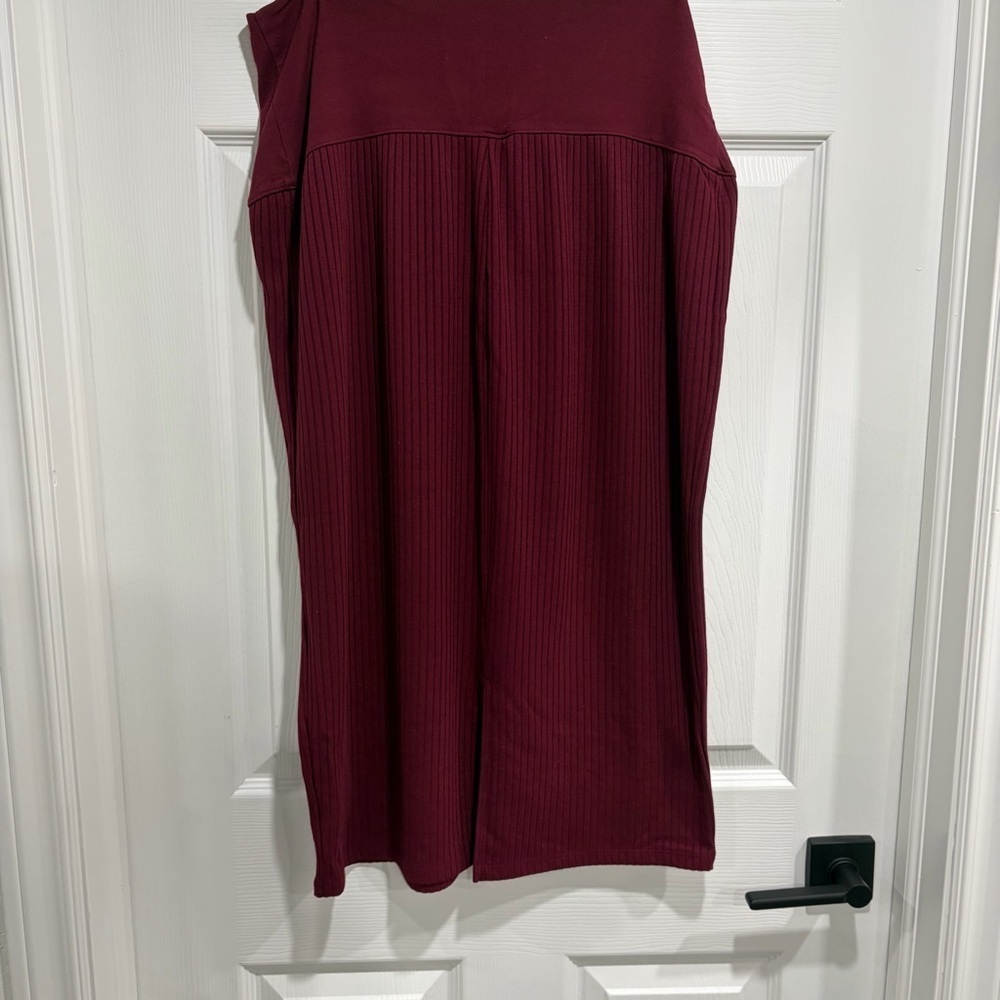 Old Navy Maternity Burgundy Midi Ribbed Pencil Skirt High Waist - Picture 3 of 6